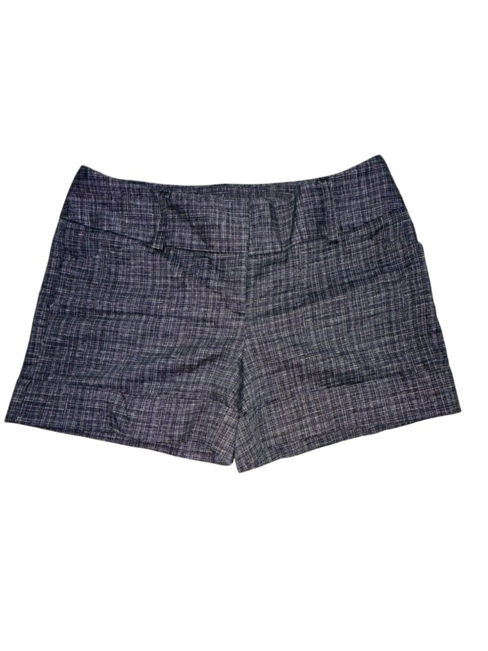 Express Design Studio Checked Cuff Shorts-Black-Size 4-GUC